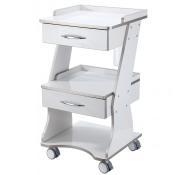 Dentech Mobile Dental Instrument Cart Trolley with Water Bottle & Storage Cabinet