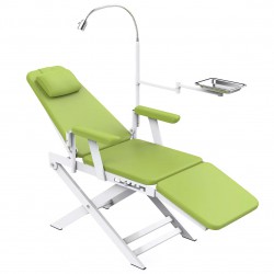 Portable Dental Folding Chair Mobile Foldable Dentist Chair with LED Light & Tray