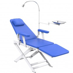 Portable Dental Folding Chair Mobile Foldable Dentist Chair with LED Light & Tray