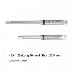 Dental Implant Hex Abutment Latch Driver Set in Stainless Steel Long and Short