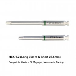 Dental Implant Hex Abutment Latch Driver Set in Stainless Steel Long and Short