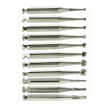 10Pcs/2 Packs Dental Operative Carbide Bur Round Taper Fissure Latch Midwest LA RA 22mm