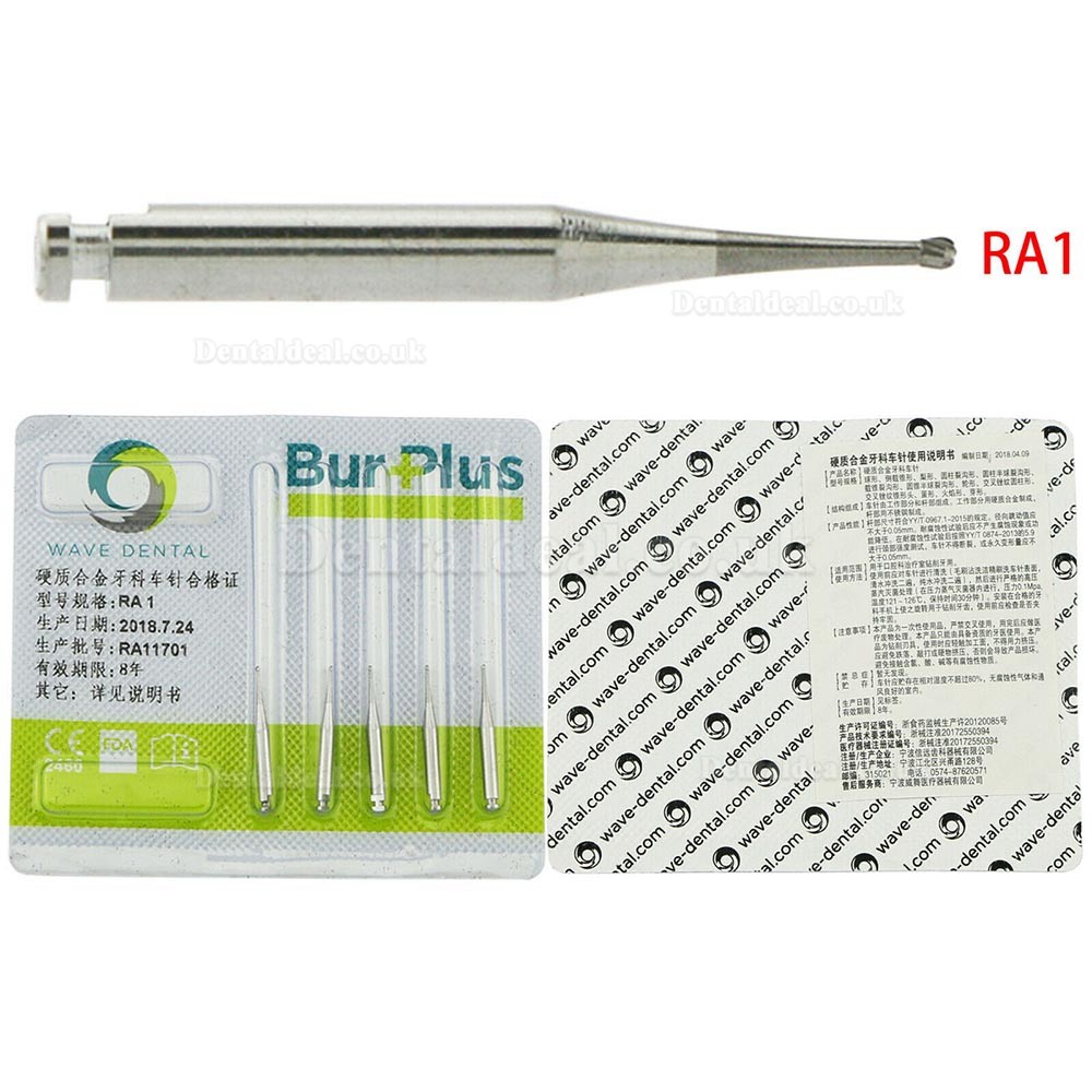 10 Packs WAVE Dental Tungsten Carbide Latch Burs Round Drill Low Speed RA 1 2 3 4 5 6 7 8