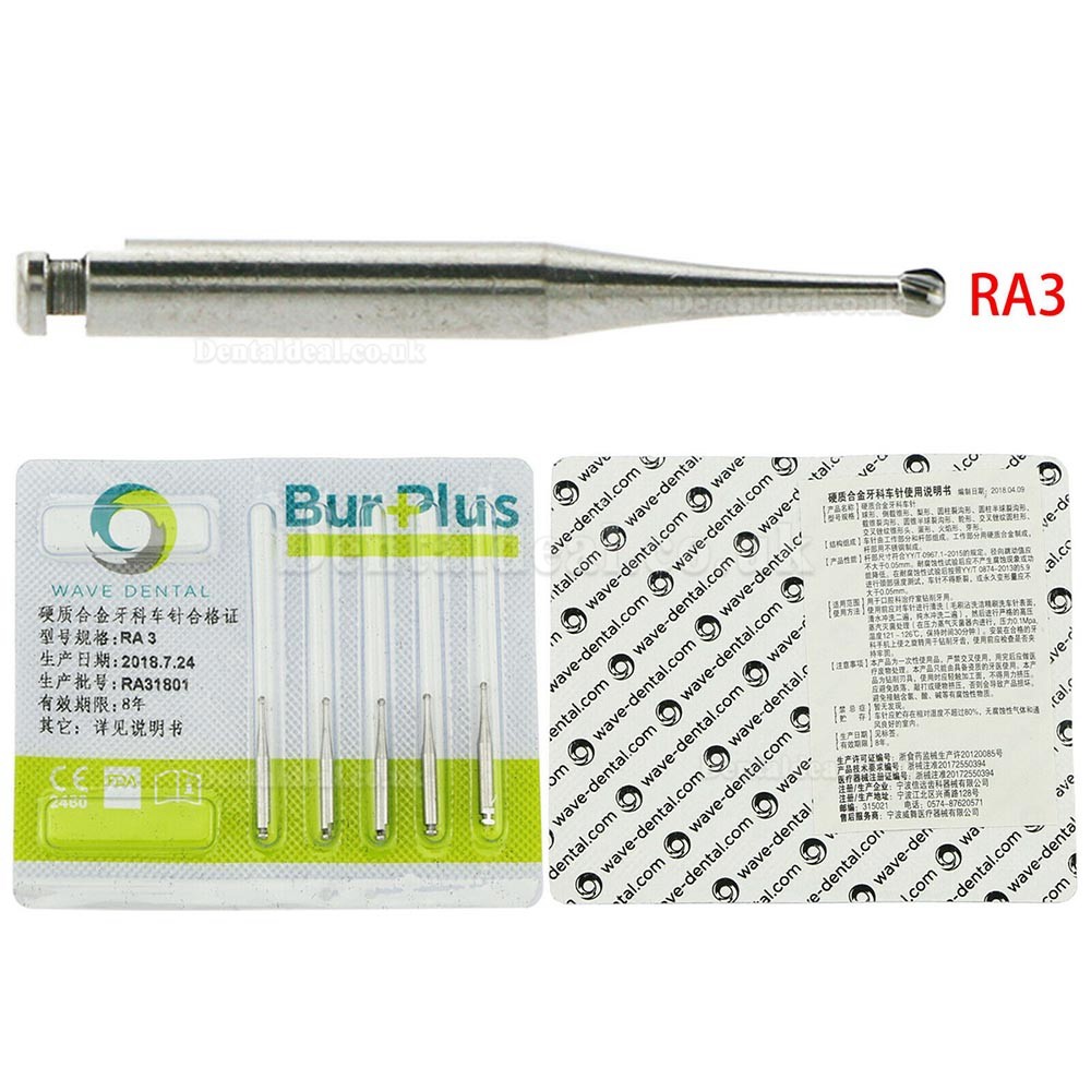 10 Packs WAVE Dental Tungsten Carbide Latch Burs Round Drill Low Speed RA 1 2 3 4 5 6 7 8