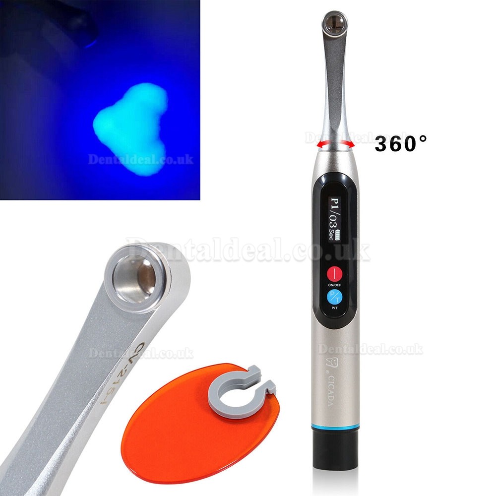 2020 Upgraded Dental 1 second LED Curing Light Lamp Wireless Deep Cure 2200MW