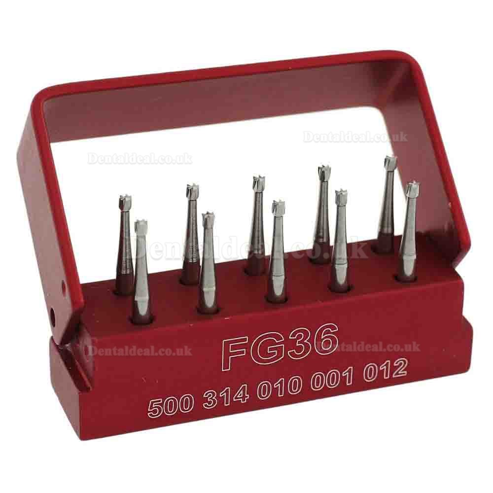 10X SBT Dental Carbide Burs 1.6mm Midwest Inverted Cone Friction Grip FG 35 36 37