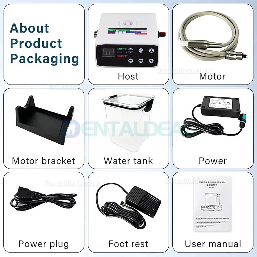 Brushless Dental Electric Motor with Water Tank Fit 1:5 / 1:1 / 16:1 Contra-angle
