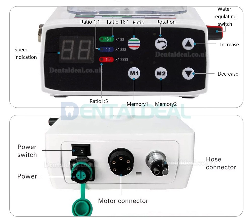 Brushless Dental Electric Motor with Water Tank Fit 1:5 / 1:1 / 16:1 Contra-angle