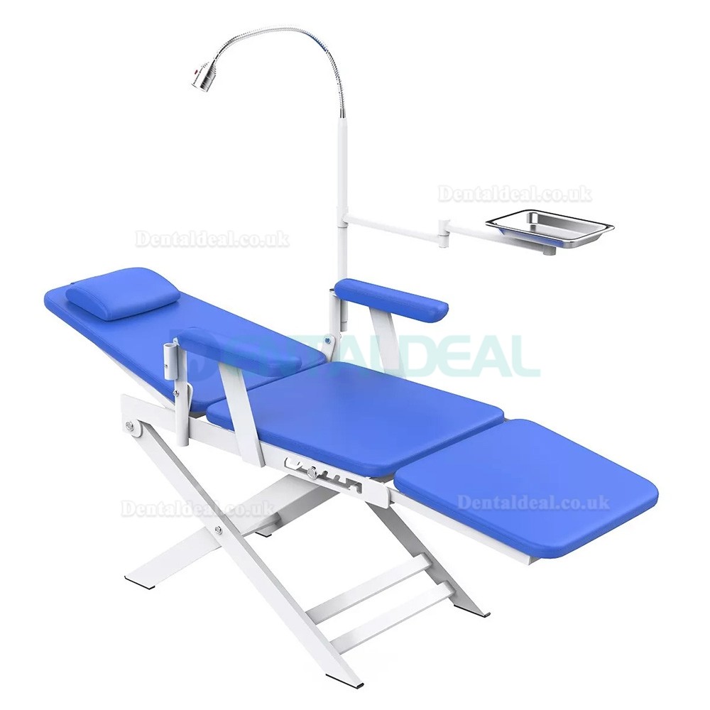 Portable Dental Folding Chair Mobile Foldable Dentist Chair with LED Light & Tray