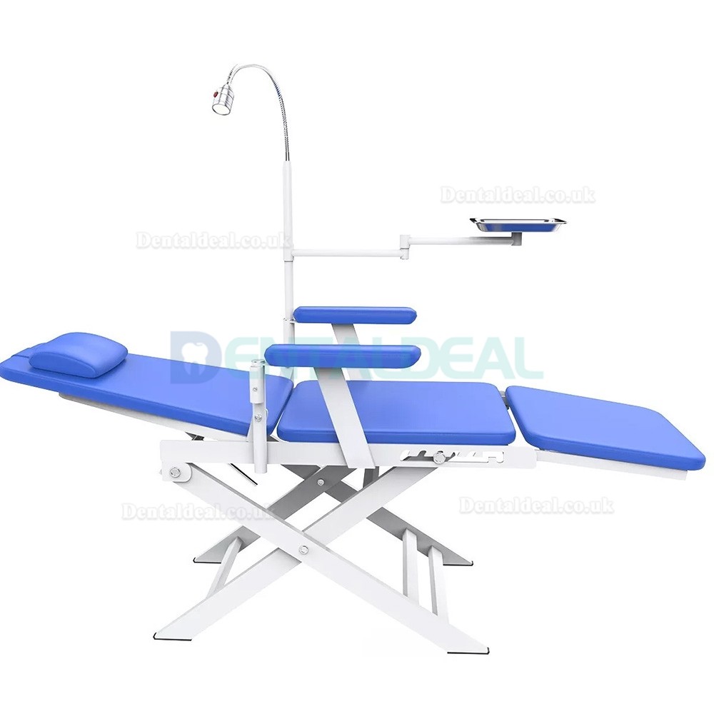 Portable Dental Folding Chair Mobile Foldable Dentist Chair with LED Light & Tray