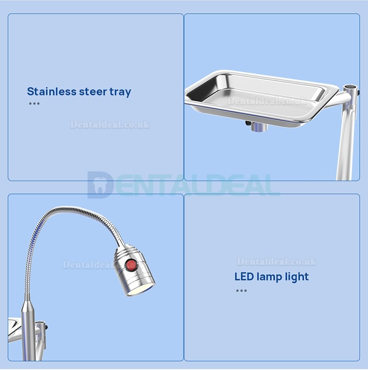 Portable Dental Folding Chair Mobile Foldable Dentist Chair with LED Light & Tray