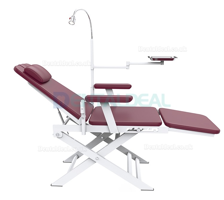 Portable Dental Folding Chair Mobile Foldable Dentist Chair with LED Light & Tray