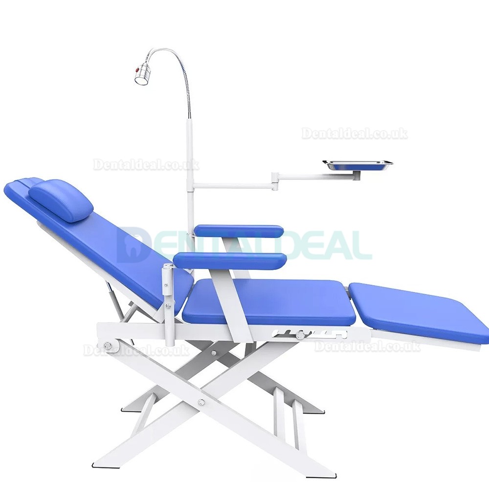 Portable Dental Folding Chair Mobile Foldable Dentist Chair with LED Light & Tray