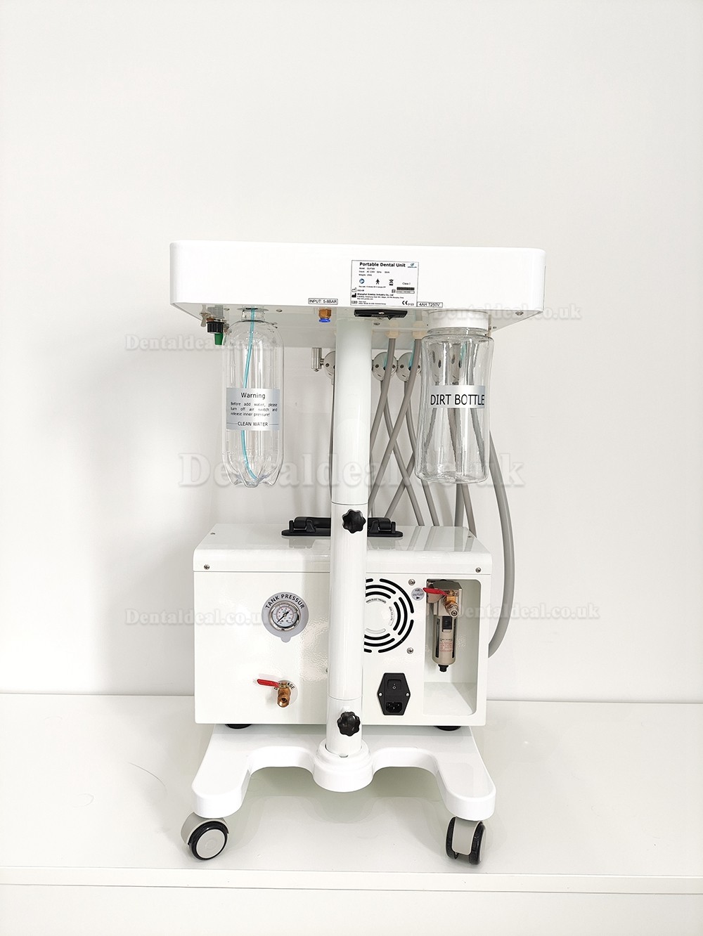 Portable Dental Delivery Unit Air Compressor 3-way Syringe Scaler+Curing Light