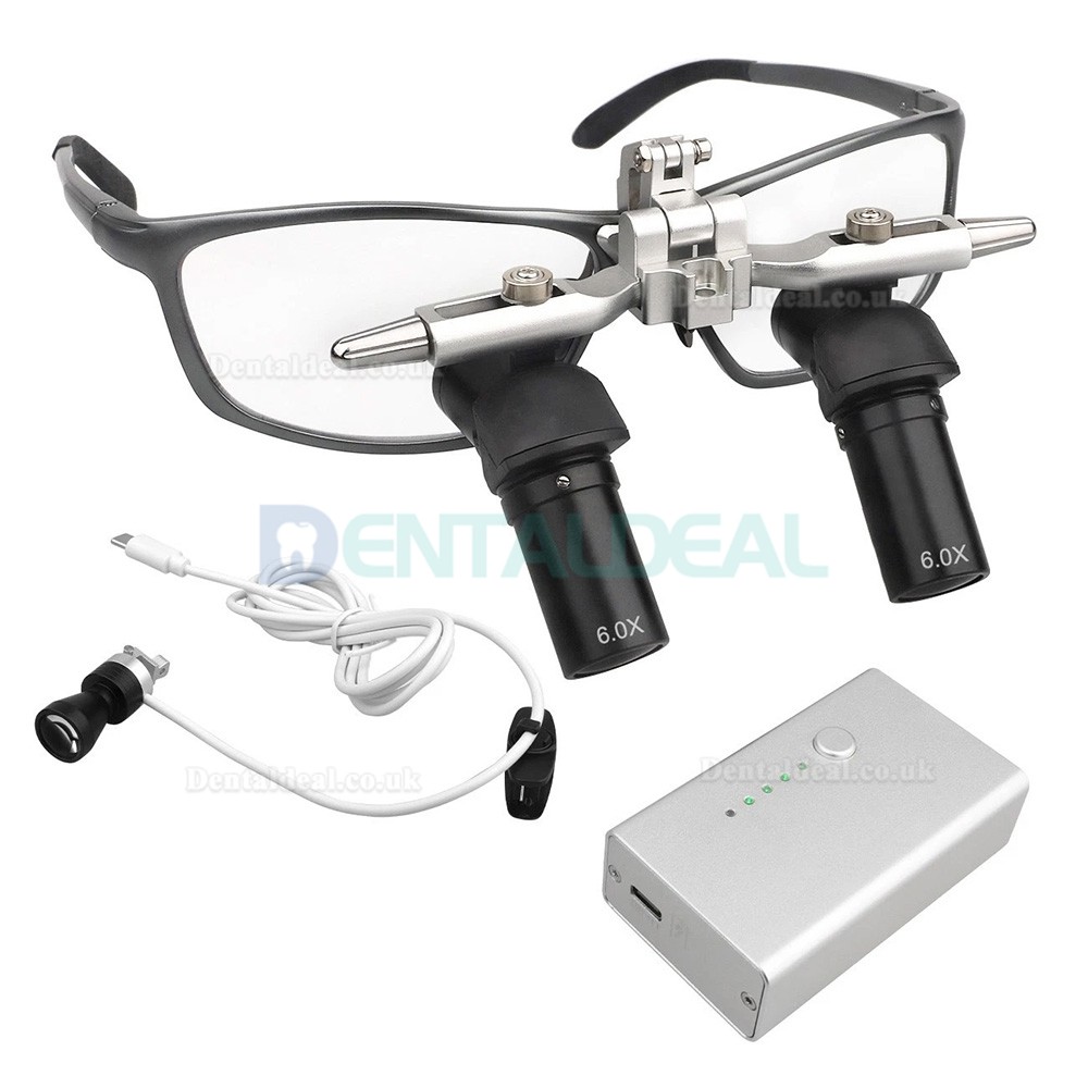 4.0X/ 5.0X /6.0X  350-450mm Flip-Up Ergonomic Dental 48° Ergo Loupe with 5W Headlight