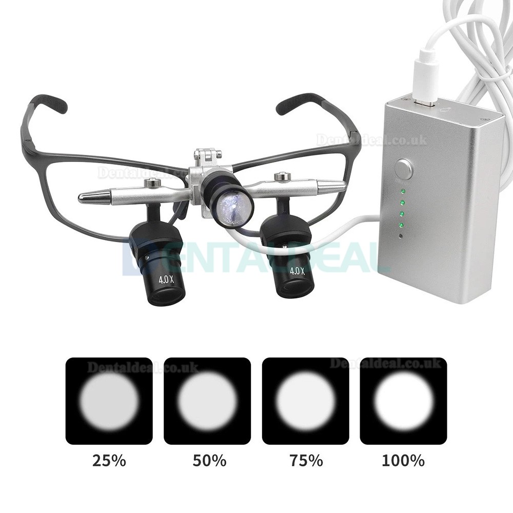 4.0X/ 5.0X /6.0X  350-450mm Flip-Up Ergonomic Dental 48° Ergo Loupe with 5W Headlight