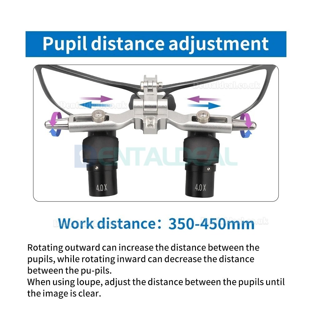 4.0X/ 5.0X /6.0X  350-450mm Flip-Up Ergonomic Dental 48° Ergo Loupe with 5W Headlight