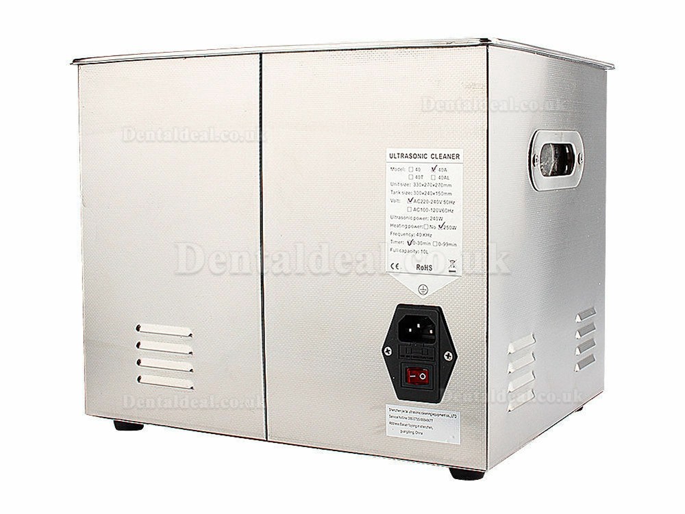 10L Industry Ultrasonic Cleaner Heater w/Timer & Cleaning Basket Stainless Steel