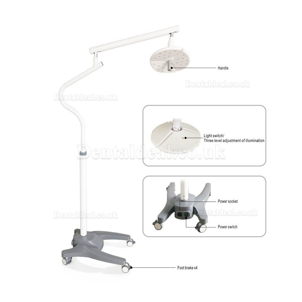 KWS KD-2018L-1 Mobile Dental Surgical LED Light Shadowless Exam Lamp Touch Switch