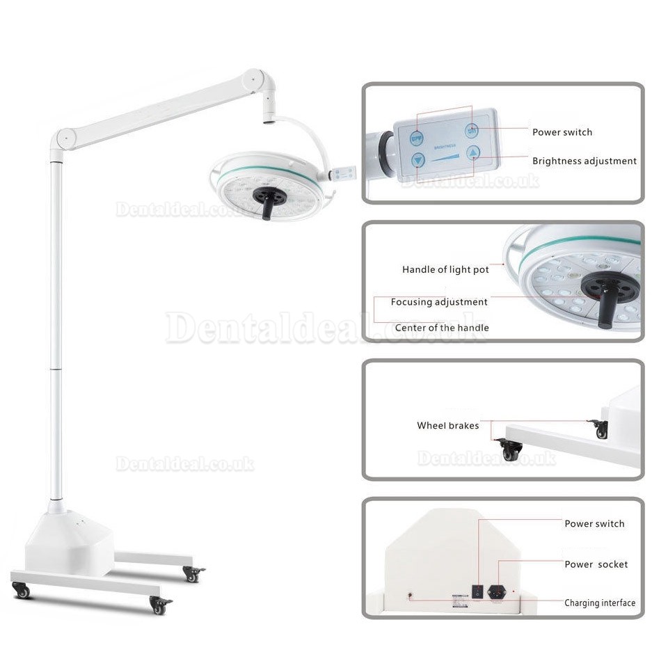 KWS KD-2036D-3 108W LED Portable Shadowless Lamp Surgical Medical Exam Light KWS KD-2036D-3 108W LED Portable Shadowless Lamp Surgical Medical Exam Light