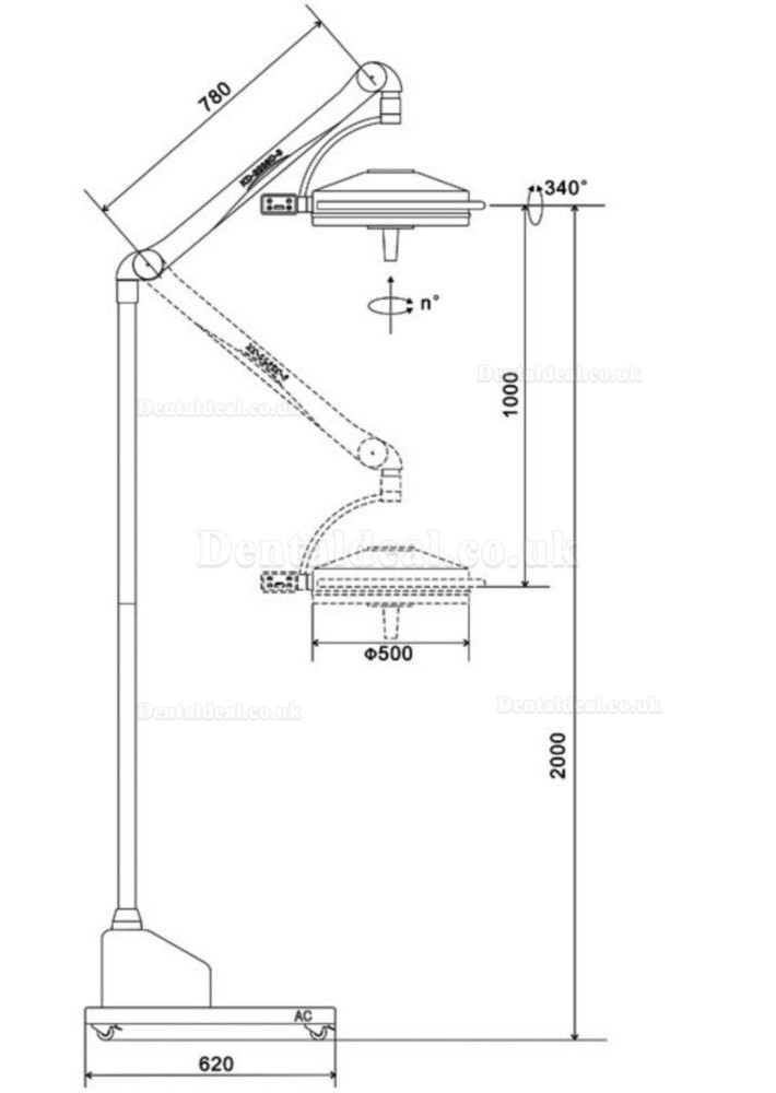 KWS KD-2036D-3 108W LED Portable Shadowless Lamp Surgical Medical Exam Light KWS KD-2036D-3 108W LED Portable Shadowless Lamp Surgical Medical Exam Light