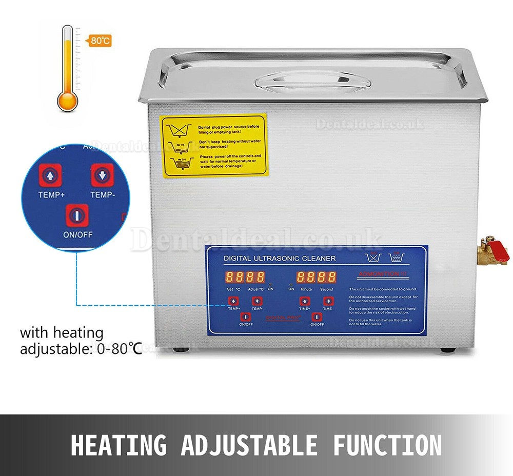 15L Ultrasonic Cleaner Machine Industry Heated Heater w/Timer Stainless Steel PS-60A