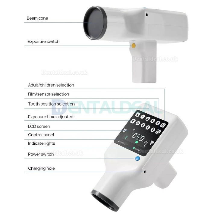 Portable High-Frequency Handheld Dental X-Ray Unit with RVG Intraoral Sensor Kit