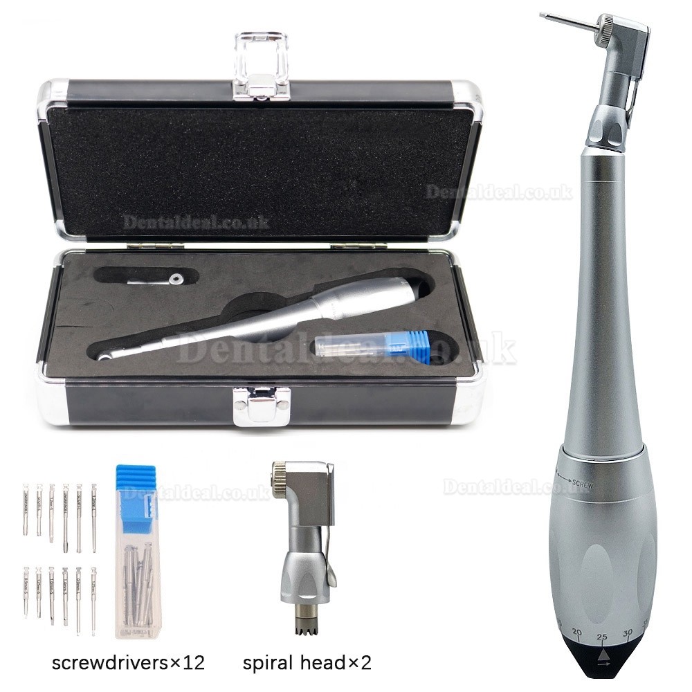 Dental Implant Torque Wrench Handpiece Universal with 12 Drivers & 2 Heads