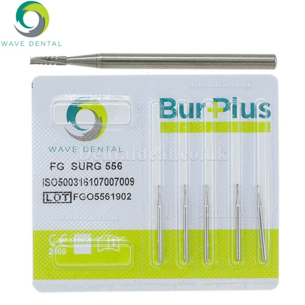 5 Packs Wave Dental Carbide Surgical Bur Fits High Speed Handpiece FG SURG 556 557 558 559 560 Prima