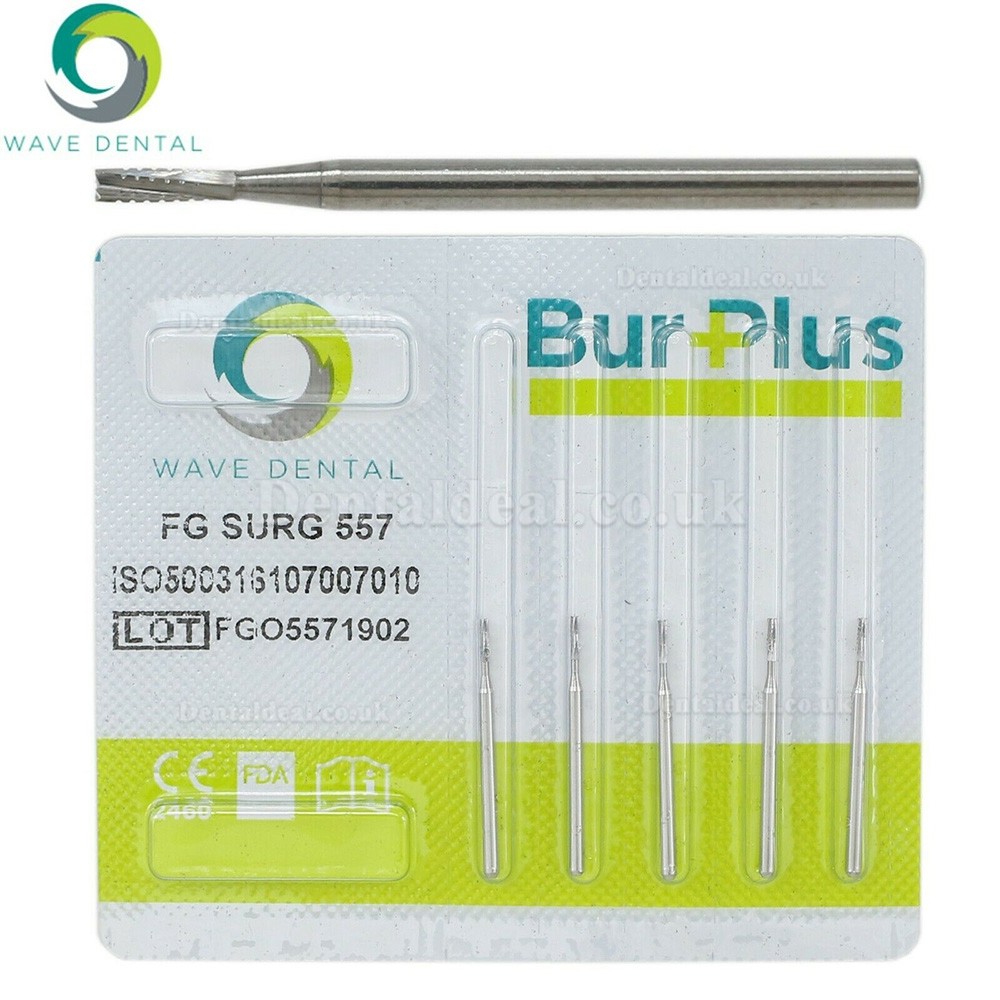 5 Packs Wave Dental Carbide Surgical Bur Fits High Speed Handpiece FG SURG 556 557 558 559 560 Prima