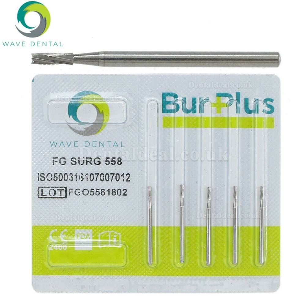 5 Packs Wave Dental Carbide Surgical Bur Fits High Speed Handpiece FG SURG 556 557 558 559 560 Prima