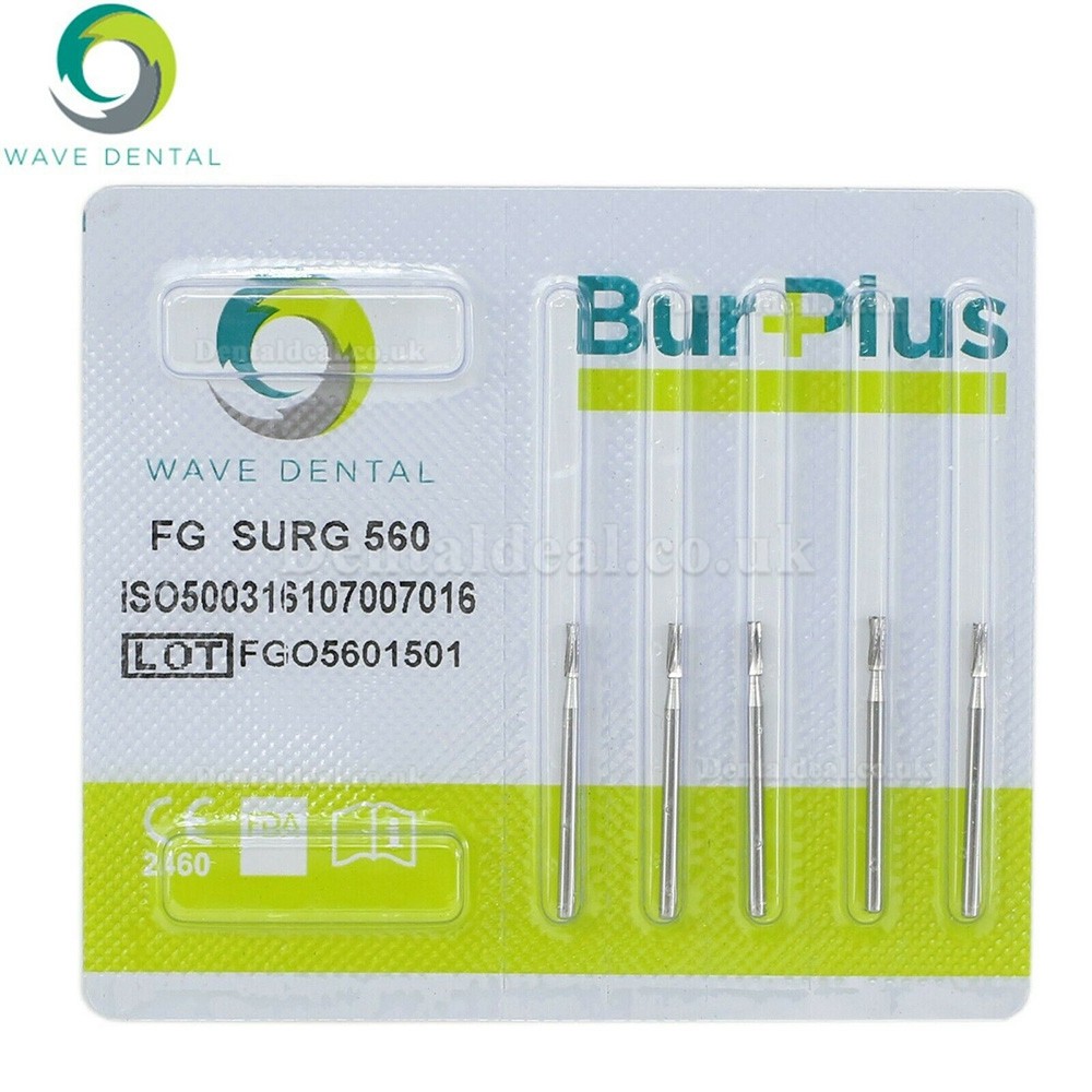 5 Packs Wave Dental Carbide Surgical Bur Fits High Speed Handpiece FG SURG 556 557 558 559 560 Prima