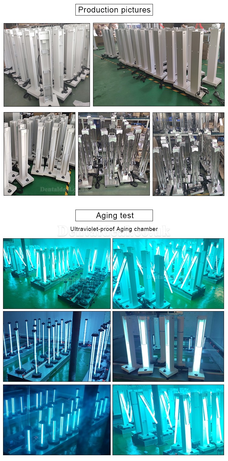 150W Commercial UV Light Sanitizer Mobile Ultraviolet Trolley Germicidal Lamp UVC Room Sterilizer with Radar Sensors