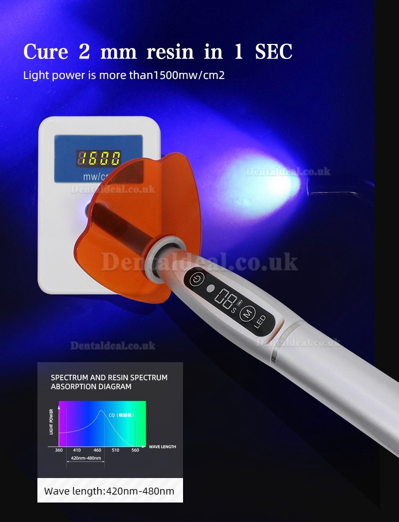 LY® Dental LED Wireless Curing Light 1500mw 5 Color