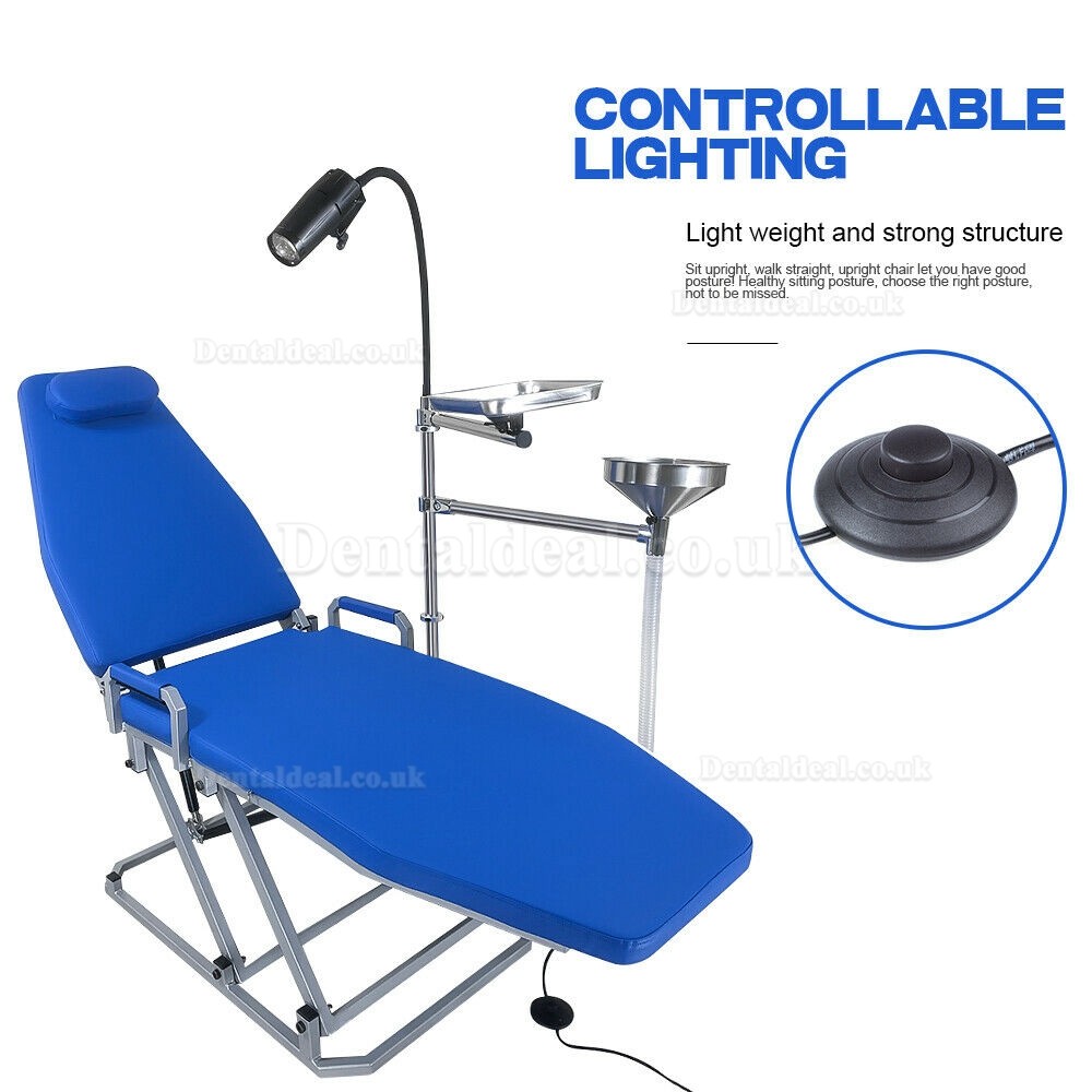 Greeloy Portable Folding Chair with LED Cold Light and Instrument Tray GU-P109 Kit
